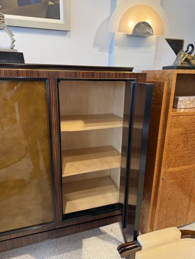  DOMINIQUE PARIS Art Deco Macassar Cabinet with Lacquered Doors by Maison Dominique Paris