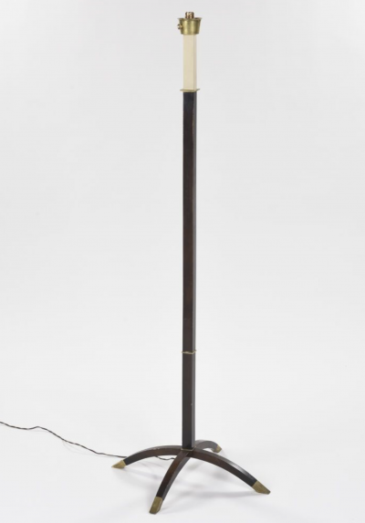  DOMINIQUE PARIS Dominique Lacquer and Parchment Floor Lamp circa 1950