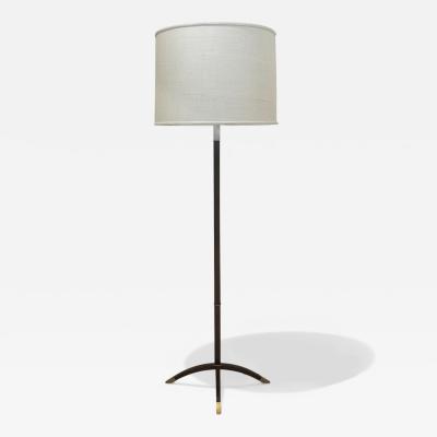  DOMINIQUE PARIS Dominique Lacquer and Parchment Floor Lamp circa 1950