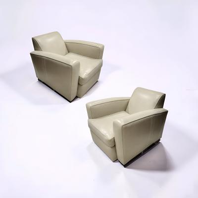  DOMINIQUE PARIS Pair of Art Deco Club Chairs by Maison Dominique