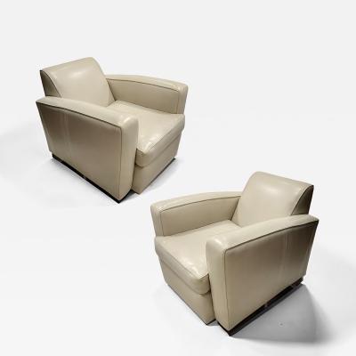  DOMINIQUE PARIS Pair of Art Deco Club Chairs by Maison Dominique
