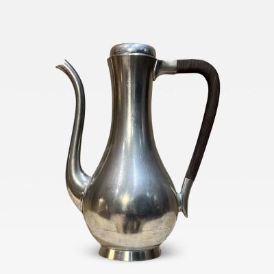  Daalderop KDM Royal Holland 1950s Royal Holland Sculptural Pewter Carafe Coffee Pot KMD