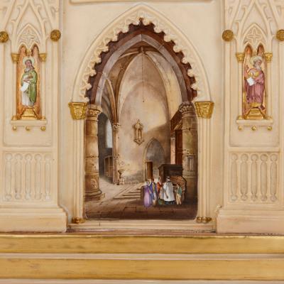  Dagoty Honore French porcelain mantel clock by Dagoty and Honore