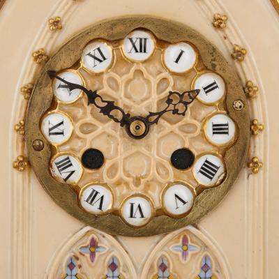  Dagoty Honore French porcelain mantel clock by Dagoty and Honore