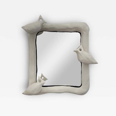  Dainche MIROIR AUX ALOUETTES Raw ceramic mirror