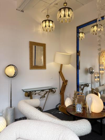  Dal Vera Bamboo Rattan Mirror by Dal Vera Italy 1970s