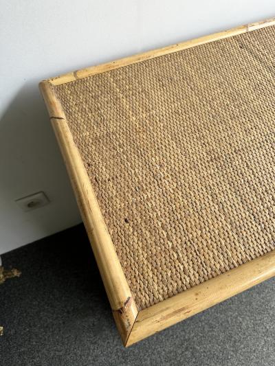 Dal Vera Bamboo Rattan and Brass Chest of Drawers by Dal Vera Italy 1970s