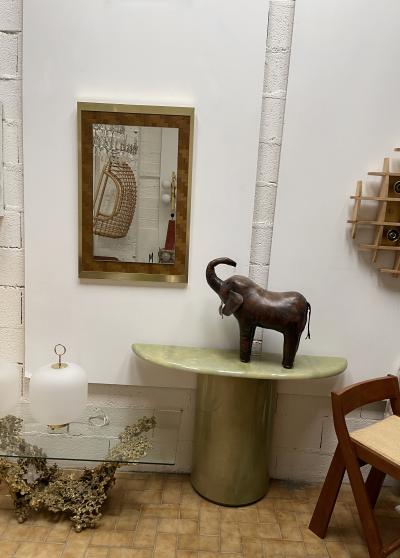  Dal Vera Bamboo and Brass Mirror by Dal Vera Italy 1970s