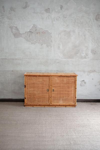  Dal Vera Bamboo and Rush Fabric Sideboard by Dal Vera 1970s