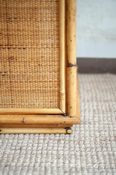  Dal Vera Bamboo and Rush Fabric Sideboard by Dal Vera 1970s