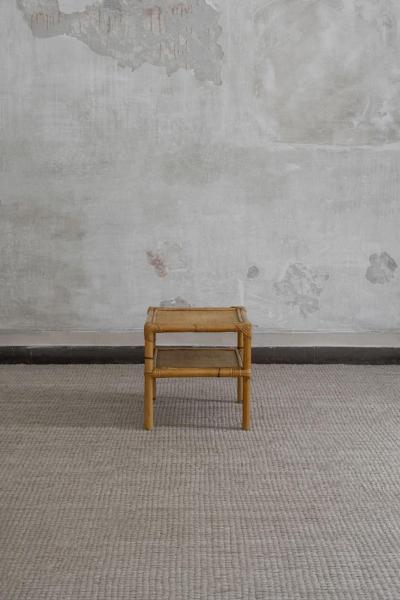  Dal Vera Pair of Rattan Bedside Tables By Dal Vera 1970s