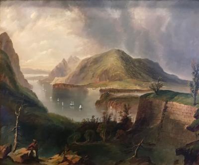  Dana Tillou Fine Art Edmund Coates attrib View of the Hudson and West Point from Fort Putnam