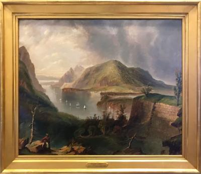  Dana Tillou Fine Art Edmund Coates attrib View of the Hudson and West Point from Fort Putnam