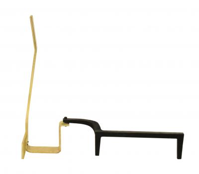  Danny Allessandro Edwin Jackson Pair of Chic Brass Andirons by Danny Allessandro Edwin Jackson