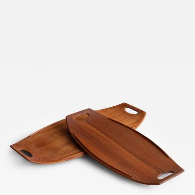  Dansk Danish Teak Serving Cheese Board Trays by Jens Quistgaard for Dansk Pair