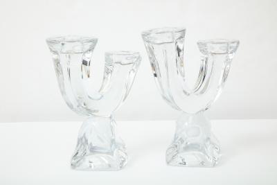 Daum Daum Modernist Crystal Candlesticks