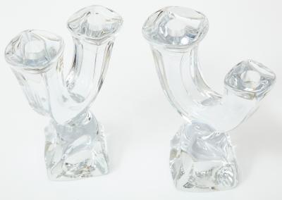  Daum Daum Modernist Crystal Candlesticks