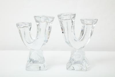  Daum Daum Modernist Crystal Candlesticks