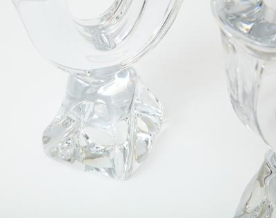  Daum Daum Modernist Crystal Candlesticks
