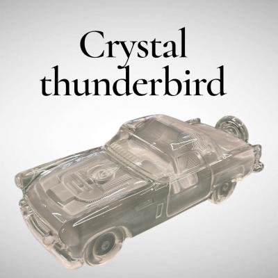  Daum Daum Nancy 1980s Crystal thunderbird in the manner of Daum France