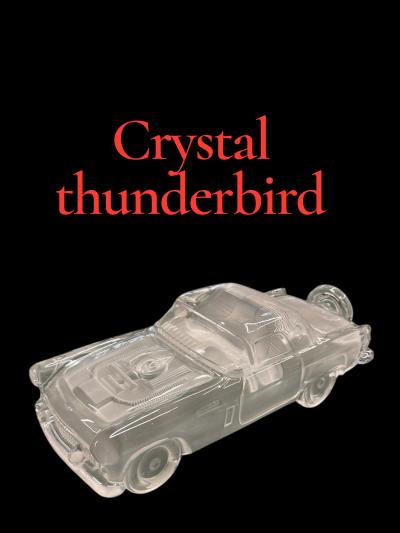  Daum Daum Nancy 1980s Crystal thunderbird in the manner of Daum France