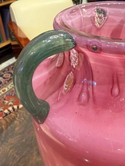  Daum Daum Nancy Art Deco Pink Glass Vase by Daum French Art Glass Gold Accents 1925