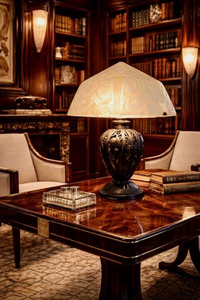  Daum Daum Nancy Daum Nancy and Katona Art Deco Table Lamp France circa 1925