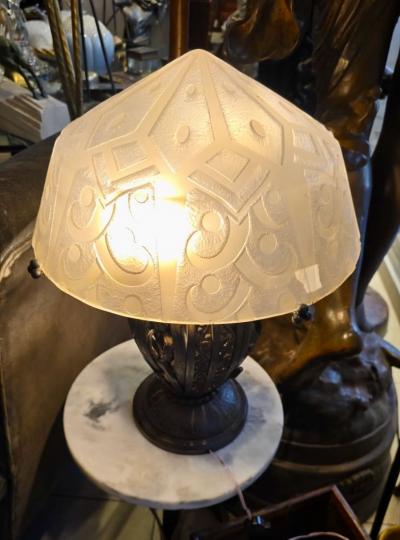 Daum Daum Nancy Daum Nancy and Katona Art Deco Table Lamp France circa 1925