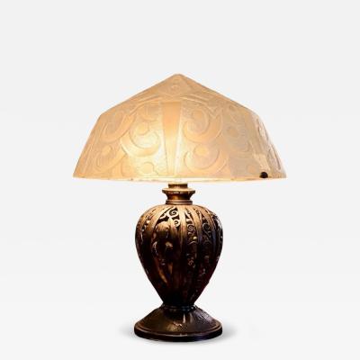  Daum Daum Nancy Daum Nancy and Katona Art Deco Table Lamp France circa 1925