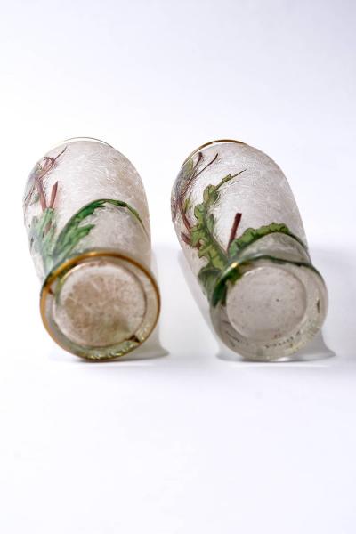  Daum Daum Nancy PAIR FRENCH CAMEO VASES THISTLE DAUM NANCY FRANCE C A 1895 1925