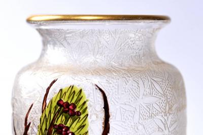  Daum Daum Nancy PAIR FRENCH CAMEO VASES THISTLE DAUM NANCY FRANCE C A 1895 1925