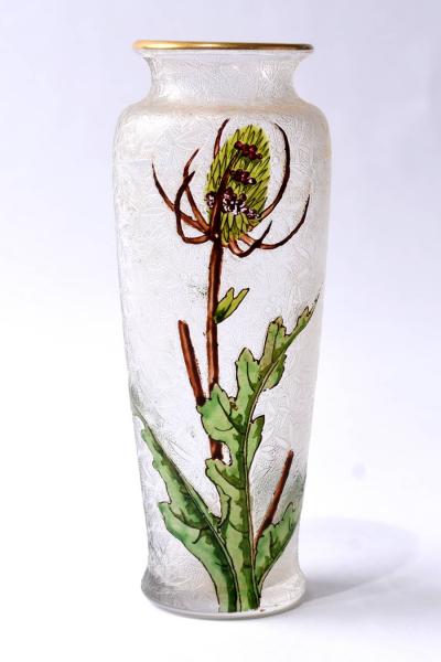  Daum Daum Nancy PAIR FRENCH CAMEO VASES THISTLE DAUM NANCY FRANCE C A 1895 1925