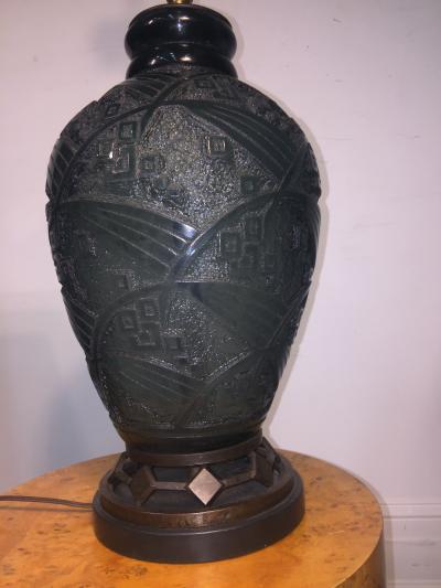  Daum Fantastic Art Deco Daum Nancy Glass Lamp