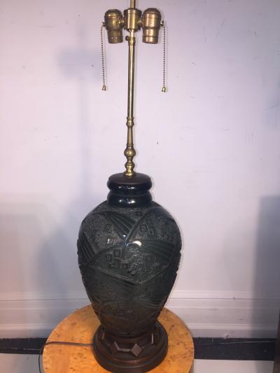  Daum Fantastic Art Deco Daum Nancy Glass Lamp
