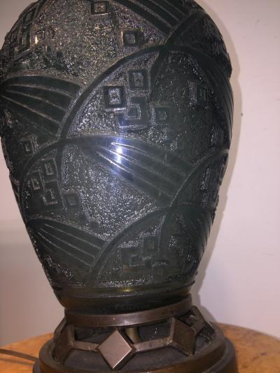 Daum Fantastic Art Deco Daum Nancy Glass Lamp