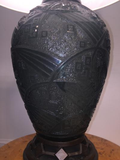 Daum Fantastic Art Deco Daum Nancy Glass Lamp