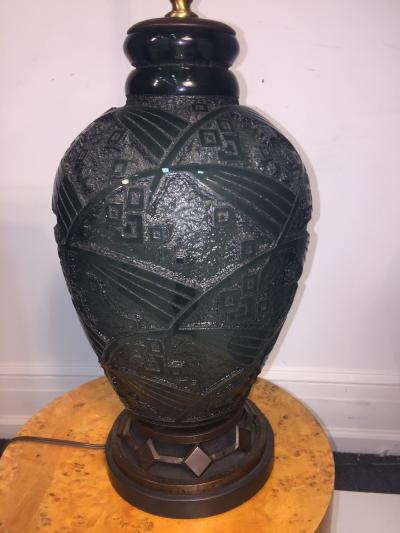  Daum Fantastic Art Deco Daum Nancy Glass Lamp
