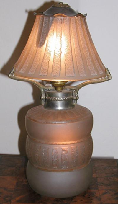  Daum French Acid Etched Art Deco Table Lamp