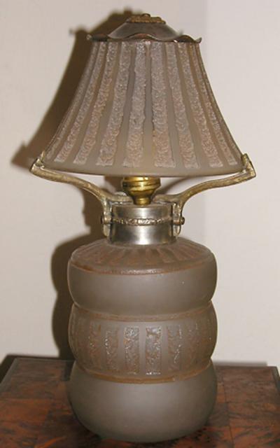  Daum French Acid Etched Art Deco Table Lamp