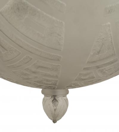 Daum French Art Deco Frosted Acid Etched Glass Lantern