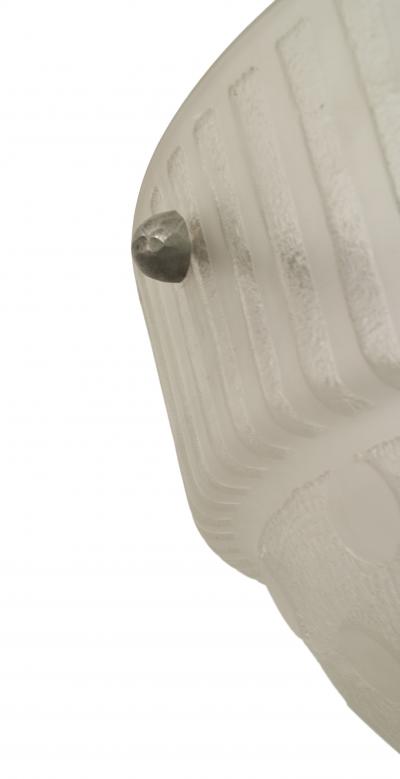  Daum French Art Deco Frosted Large Bowl Form Chandelier