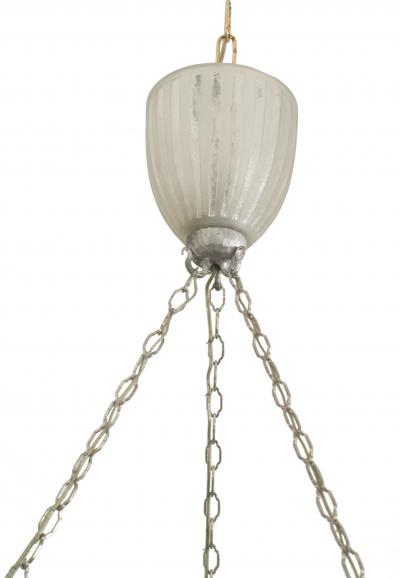  Daum French Art Deco Frosted Large Bowl Form Chandelier