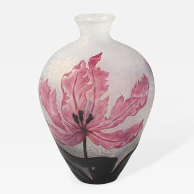  Daum French Art Nouveau Cameo Glass Vase by Daum