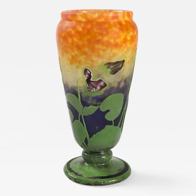  Daum French Cameo Glass Vase by Daum