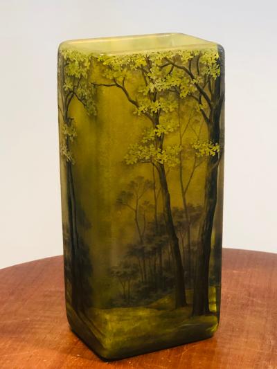  Daum SUPERB DAUM NANCY CAMEO CARVED FOREST VASE