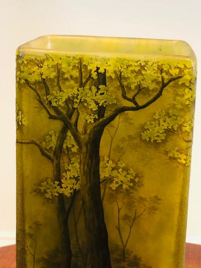  Daum SUPERB DAUM NANCY CAMEO CARVED FOREST VASE