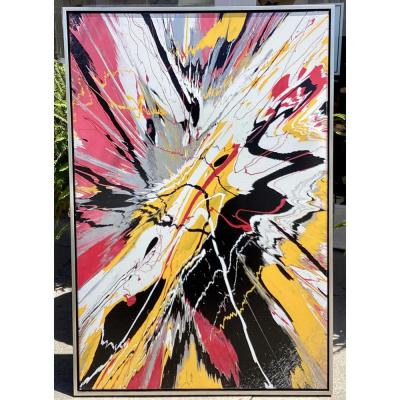  Dave Wilcox Modern Abstract Oil Painting by Listed California Artist Dave Wilcox