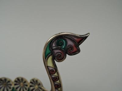  David Andersen Norwegian Plique Jour Viking Longboat Bowl by David Andersen