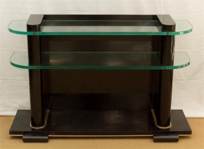  De Coene De Coene Fr res Art Deco Ebonized and Glass Console