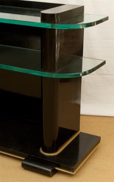  De Coene De Coene Fr res Art Deco Ebonized and Glass Console